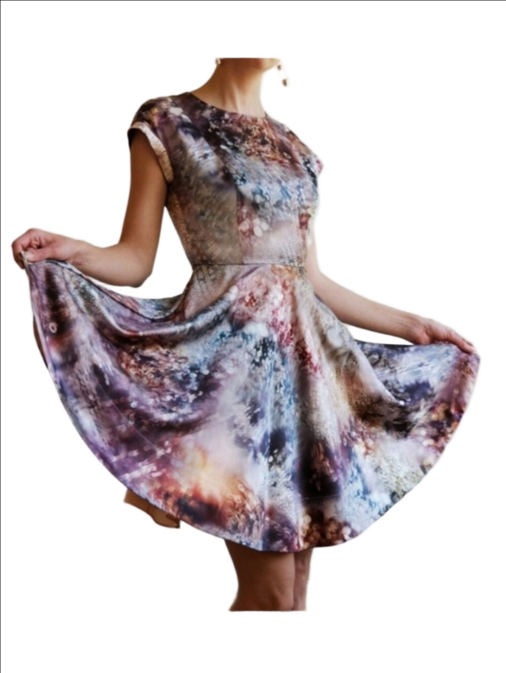 Ted Baker Multicolor Galaxy-Print Midi Dress
